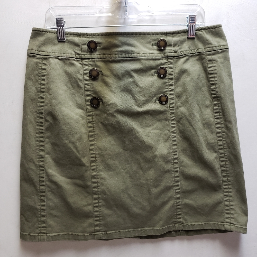 Jones Wear Jeans size 12 army green stretch mini skirt retro 2000s Y2K style